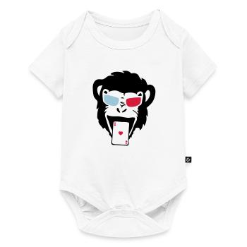 singe gorille poker carte as - Body à manches courtes Premium Bébé - blanc - Devant
