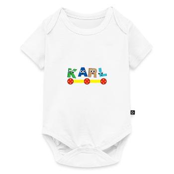 Karl T-Shirt Nom Prénom Enfant Cadeau - Body à manches courtes Premium Bébé - blanc - Devant