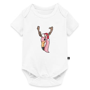 Christmas Flamingo - Baby Premium short-sleeve bodysuit - white - Front