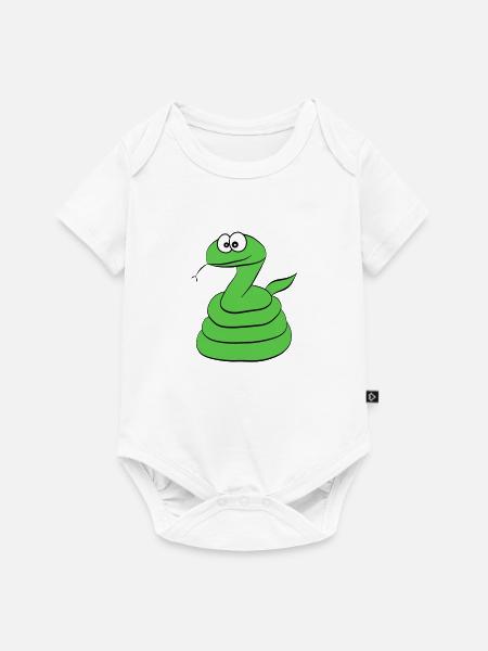 Schlange - Baby Premium Kurzarmbody - Weiß