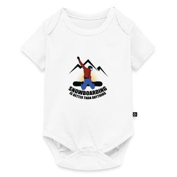 Snowboard ist besser als alles andere - Baby Premium Kurzarmbody - Weiß - Vorne