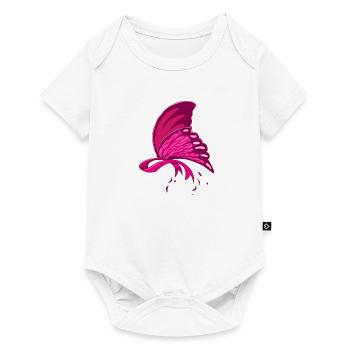 Sensibilisation au cancer du sein papillon rose - Body à manches courtes Premium Bébé - blanc - Devant