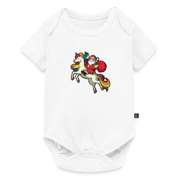 Funny Santa Claus unicorn christmas gift - Baby Premium short-sleeve bodysuit - white - Front