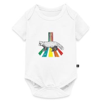 Rainbow little Panda Used Look - Baby Premium short-sleeve bodysuit - white - Front