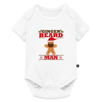 Bonhomme en pain d'épice version barbe Avent Noël - Body à manches courtes Premium Bébé - blanc - Devant