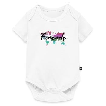Fernweh Weltkarte Geschenk Backpacker Nomade Reise - Baby Premium Kurzarmbody - Weiß - Vorne