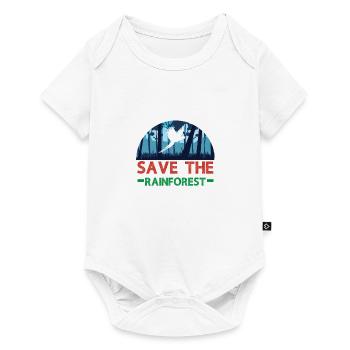 Save the rainforest planet tropics planet - Baby Premium short-sleeve bodysuit - white - Front