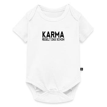 Karma regelt das schon black Geschenkidee Party - Baby Premium Kurzarmbody - Weiß - Vorne