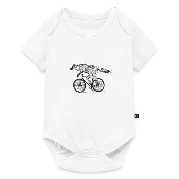 Roue vélo de renard - Body à manches courtes Premium Bébé - blanc - Devant