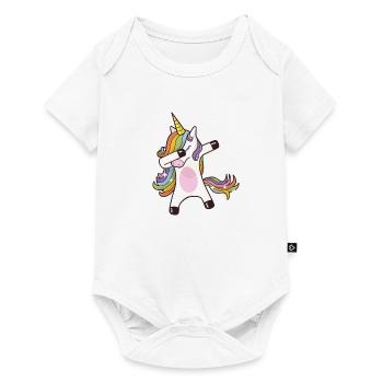 Licorne dansante, cadeau idéal pour les filles - Body à manches courtes Premium Bébé - blanc - Devant