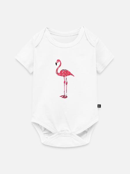 Pinker Flamingo - Baby Premium Kurzarmbody - Weiß