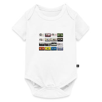 Cassette audio Mixtape 80s années 90 cadeau rétro - Body à manches courtes Premium Bébé - blanc - Devant