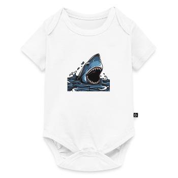 Idée cadeau grand requin blanc - Body à manches courtes Premium Bébé - blanc - Devant