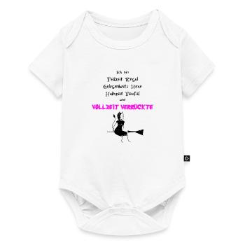 Part-time angel, witch, full-time crazy person - Baby Premium short-sleeve bodysuit - white - Front