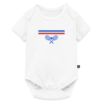 Cadeau de culte tennis rétro vintage des années 70 - Body à manches courtes Premium Bébé - blanc - Devant