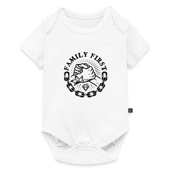 Famille première famille amitié frères et soeurs - Body à manches courtes Premium Bébé - blanc - Devant