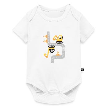 Excavator construction site construction vehicles to design yourself - Baby Premium short-sleeve bodysuit - white - Front