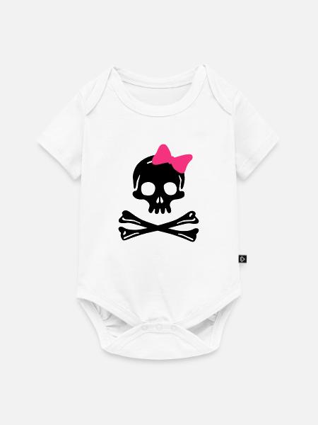 Schädel - Baby Premium Kurzarmbody - Weiß