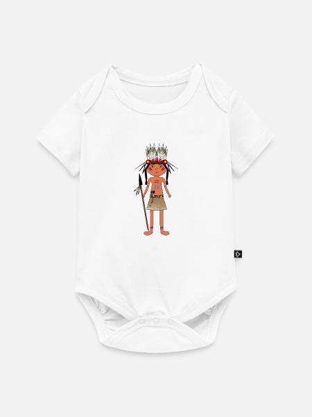 Indianer Junge - Baby Premium Kurzarmbody - Weiß