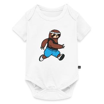 Sloth Running Paresseux En cours Sportif - Body à manches courtes Premium Bébé - blanc - Devant