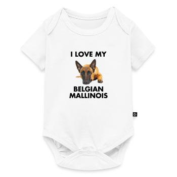 Joli cadeau de chien mallinois belge - Body à manches courtes Premium Bébé - blanc - Devant