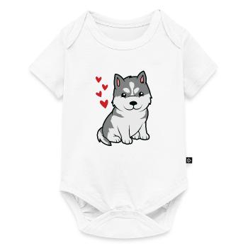 petit doux bébé husky - Body à manches courtes Premium Bébé - blanc - Devant