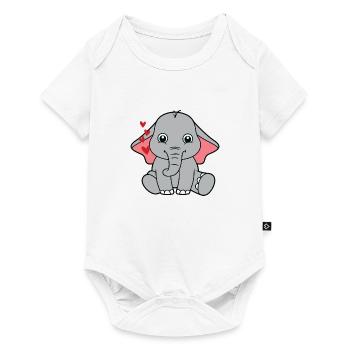 petit éléphant doux bébé - Body à manches courtes Premium Bébé - blanc - Devant