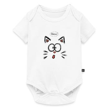 Chat chat minou miaou mignon disant - Body à manches courtes Premium Bébé - blanc - Devant