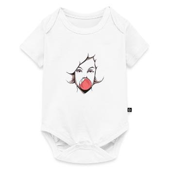 Femme, bulle, chewing gum - Body à manches courtes Premium Bébé - blanc - Devant