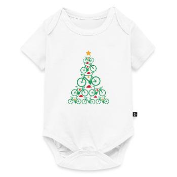 Bike Tree Ugly Christmas Arbre de Noël Vélo de course - Body à manches courtes Premium Bébé - blanc - Devant