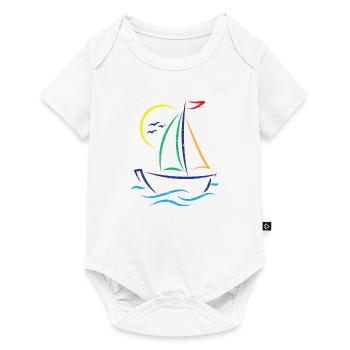Voilier bateau sport bateau voile voilier - Body à manches courtes Premium Bébé - blanc - Devant