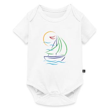 Voilier bateau sport bateau voile voilier - Body à manches courtes Premium Bébé - blanc - Devant