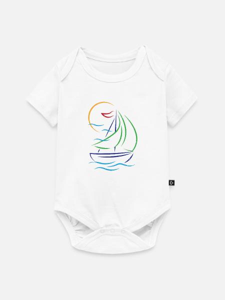 Segelboot Schiff Sport Boot Segeln Sailing Boat - Baby Premium Kurzarmbody - Weiß