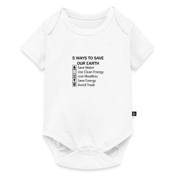 5 façons de sauver notre terre - Body à manches courtes Premium Bébé - blanc - Devant