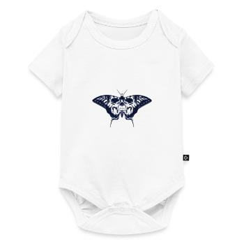 Butterfly with skull on the wings - Baby Premium short-sleeve bodysuit - white - Front