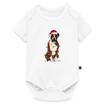German Boxer Dog String lights Christmas - Baby Premium short-sleeve bodysuit - white - Front