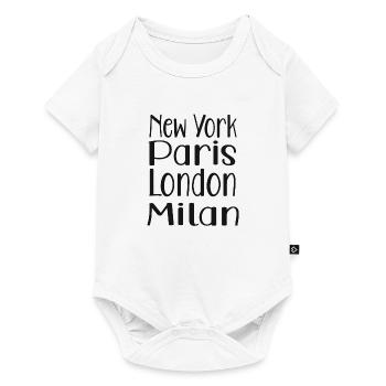 New York Paris London Milan - Baby Premium short-sleeve bodysuit - white - Front
