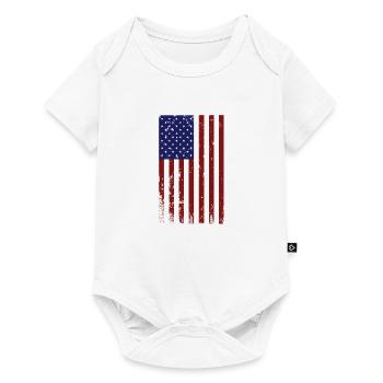 Drapeau américain vertical rétro vintage - Body à manches courtes Premium Bébé - blanc - Devant