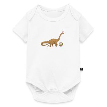 Happy Easter Dinosaur Brontosaurus Apatasaurus - Baby Premium short-sleeve bodysuit - white - Front