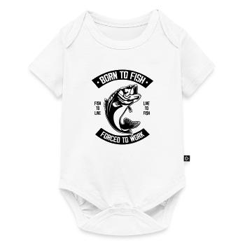 Né pour pêcher - Body à manches courtes Premium Bébé - blanc - Devant
