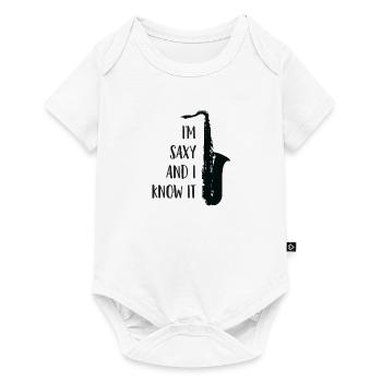 Saxophon, Sax Design - Ich bin Saxy und ich weiß es - Baby Premium Kurzarmbody - Weiß - Vorne