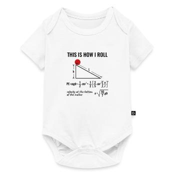 Lustiges Physik-Design - So rolle ich - Baby Premium Kurzarmbody - Weiß - Vorne
