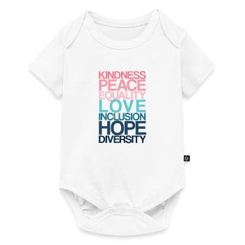 Kindness Peace Equality LOVE - Baby Premium Kurzarmbody - Weiß - Vorne