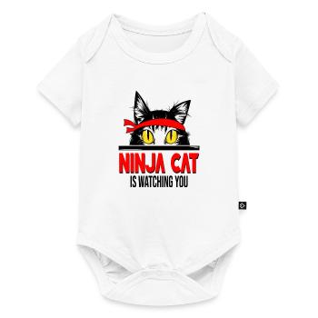 Ninja Cat is Watching you | Cats Maine Coon - Baby Premium short-sleeve bodysuit - white - Front