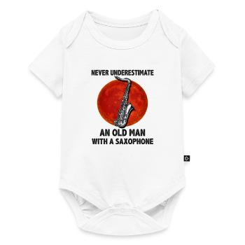 Never Underestimate An Old Man With A Saxophone - Baby Premium short-sleeve bodysuit - white - Front