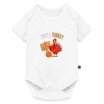 Dinde de Thanksgiving - Body à manches courtes Premium Bébé - blanc - Devant