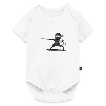 Samurai Ninja Dragon Japon Chine Chat Chinois - Body à manches courtes Premium Bébé - blanc - Devant