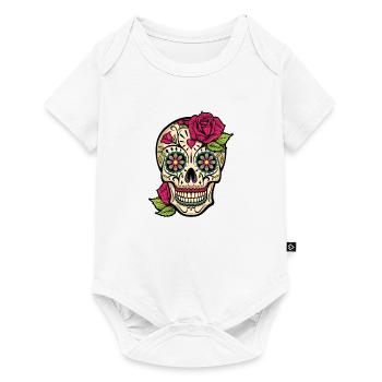 Crâne de sucre, jour des morts, Dia de los Muertos - Body à manches courtes Premium Bébé - blanc - Devant