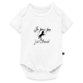 Je peux pas j ai Cheval - Body à manches courtes Premium Bébé - blanc - Devant