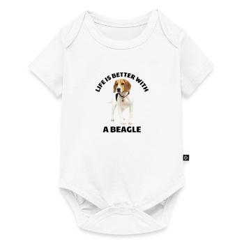 La vie est meilleure avec un Beagle - Body à manches courtes Premium Bébé - blanc - Devant